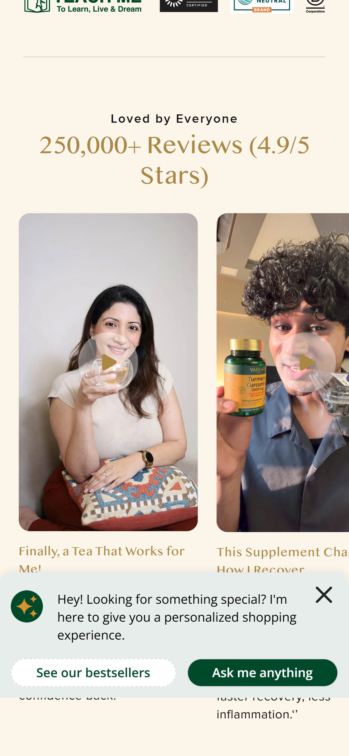 Vahdam India — Mobile